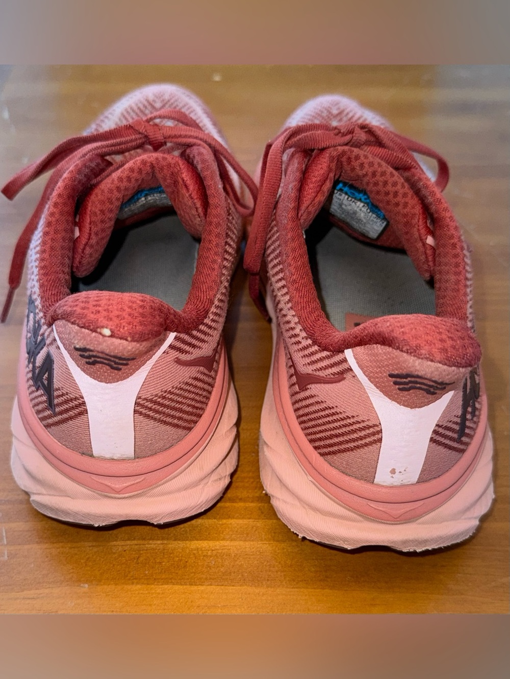 HOKA Clifton 9 Womens 8.5 B Pink Red Running Shoes Cushioned Walking Sneakers - Picture 4 of 11
